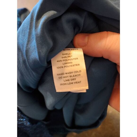 NWT Lulu's Wow Factor Blue Metallic Surplice Romper sz XS - Picture 5 of 7